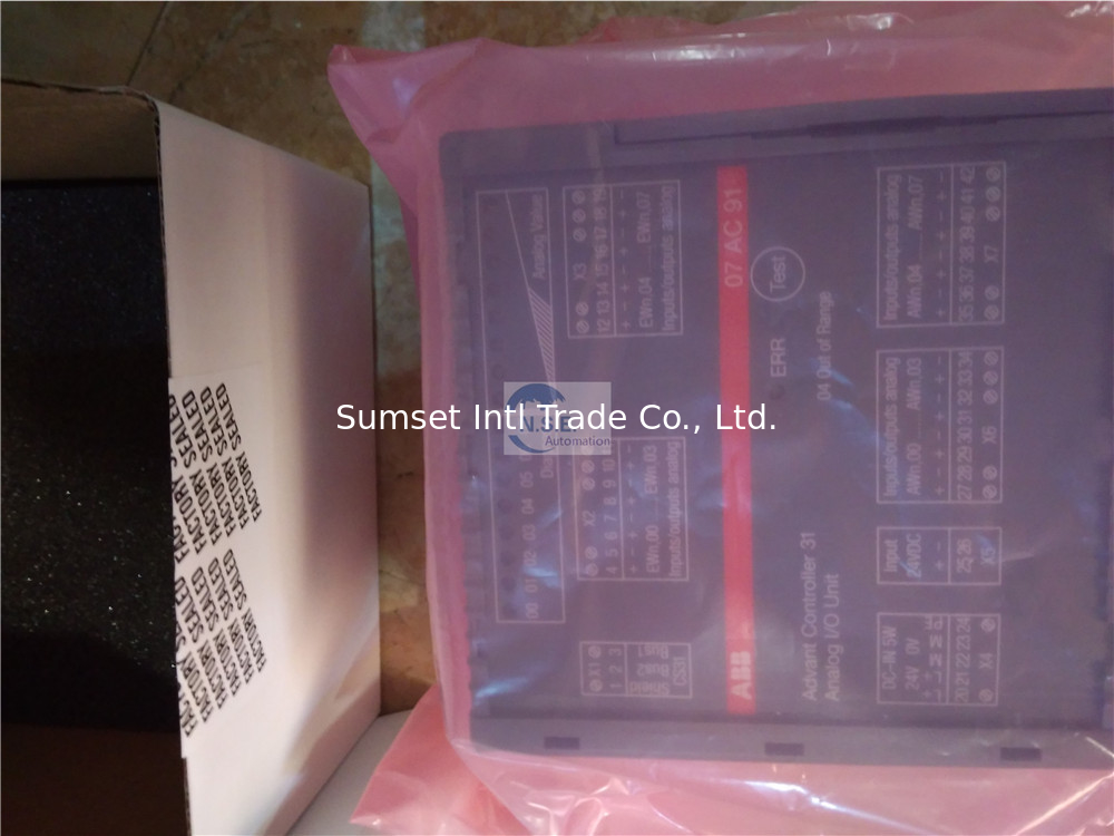 ABB 07AC91 GJR5252300R0101 07AC91:AC31,Analog I/O module 8AC,24VDC,AC:U/I,12bit+Sign,1-wire Marine Factory new packaging